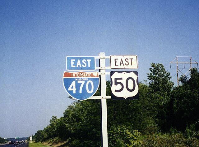 Interstate 470 and US 50 concurrence in Lee's Summit, Mo.
