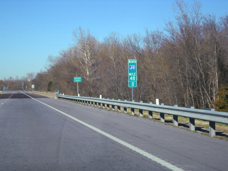 0.2-mile marker for Interstate 49 in Jasper County, Mo.