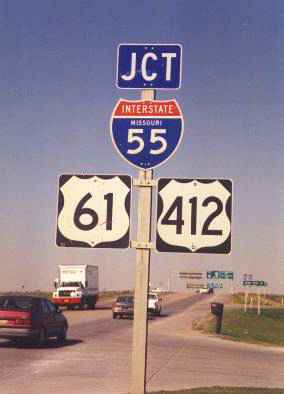Interstate 55, US 61, and US 412 near Caruthersville, Mo.