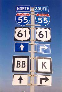 Interstate 55, US 61, and Routes BB and K, Pemiscot County, Mo.