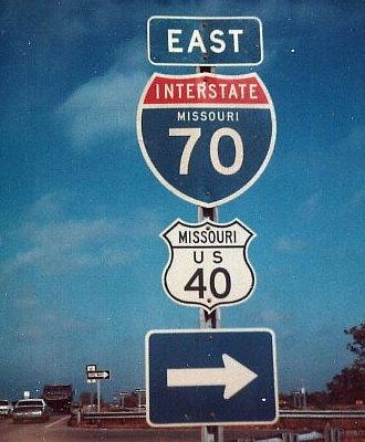 1977 versions of Interstate 70 and US 40 markers
