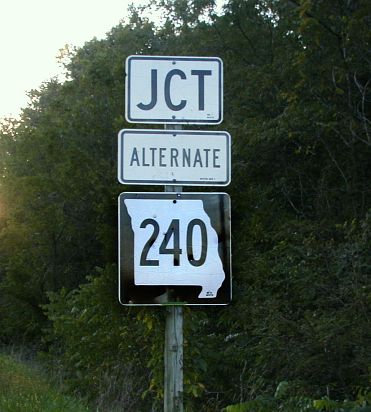 Junction Alternate Missouri 240, the only one of its kind