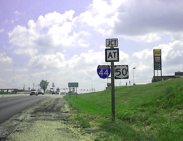 Junction of Route AT with US 50 and Interstate 44
