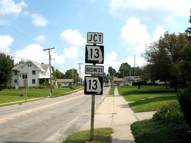 Junction of Missouri 13 and Business Missouri 13 with Business Missouri 10 in Richmond