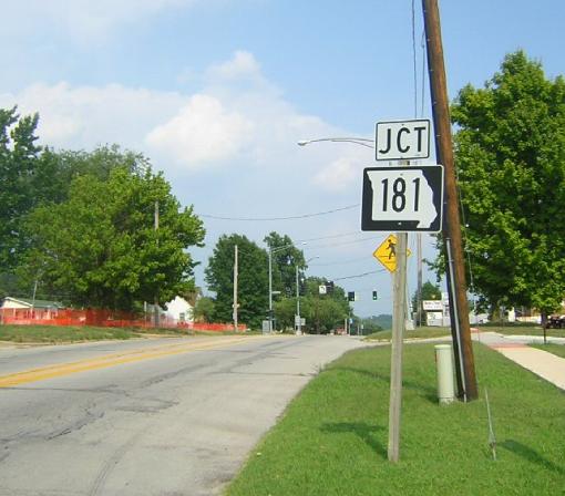 Junction of Missouri 181 with Business US 60 in Cabool