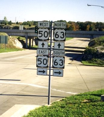 North/South US 63 and West/East US 50 at Jefferson City, Mo.