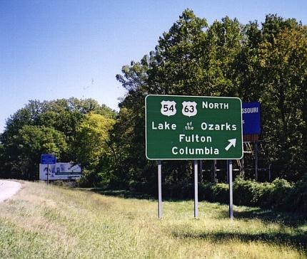 Lake of the Ozarks exit in Jefferson City, Mo.