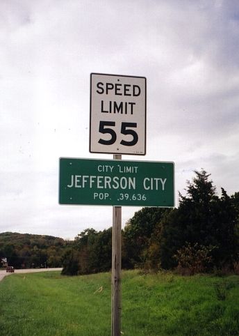 Jefferson City city-limit sign