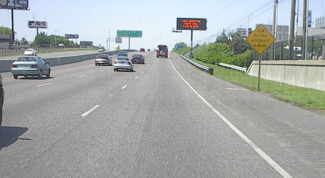 Low-flying aircraft warning in St. Louis County, Mo. (westbound I-70)