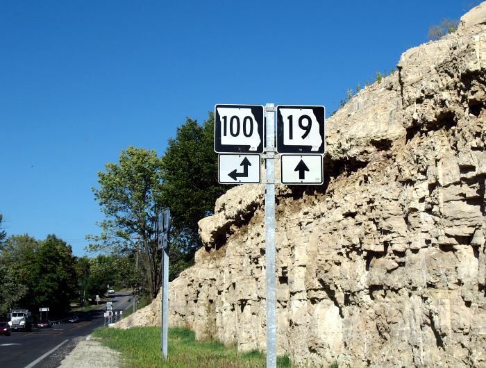 Missouri 100 joins Missouri 19 on the south side of Hermann