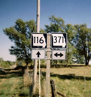 Missouri 116 marker, square, with white border