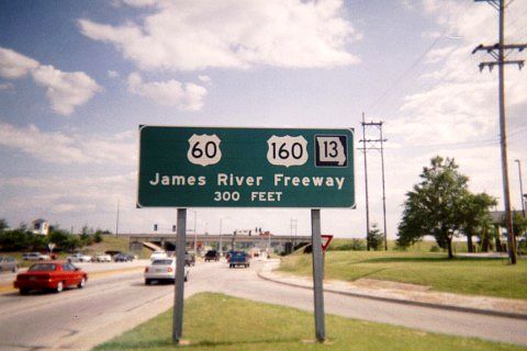 Added-on Missouri 13 for James River Freeway at Springfield