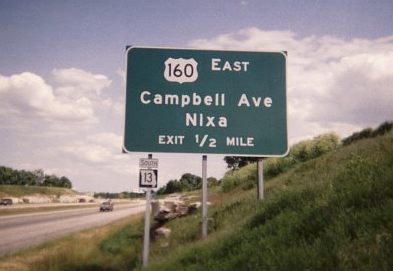 Advance sign for exit in Springfield, Mo.