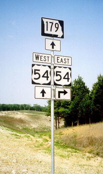 Missouri 179 ends at US 54 in Jefferson City