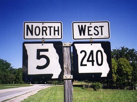Missouri 5 and 240 with older borderless markers