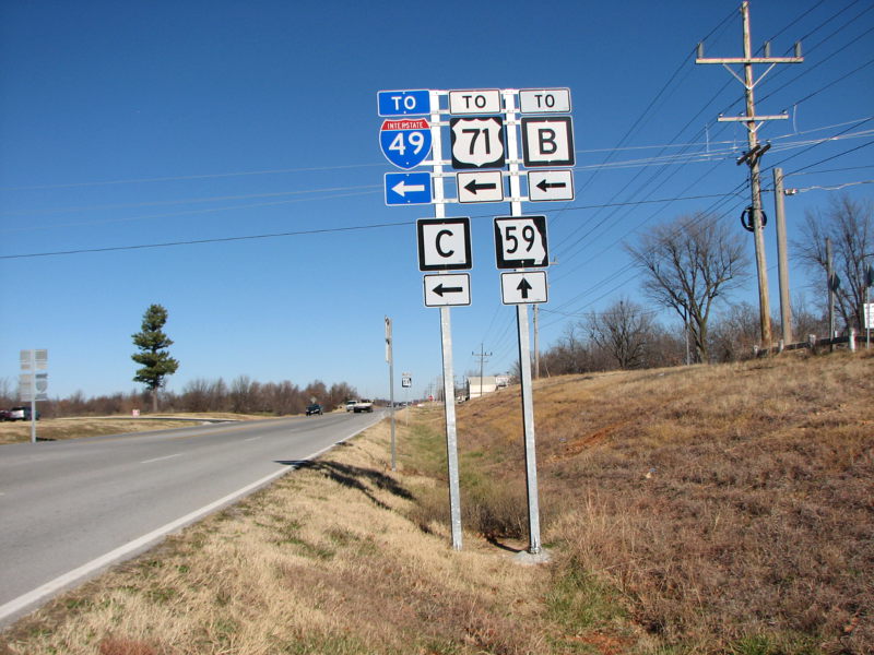 All Missouri route types in Goodman