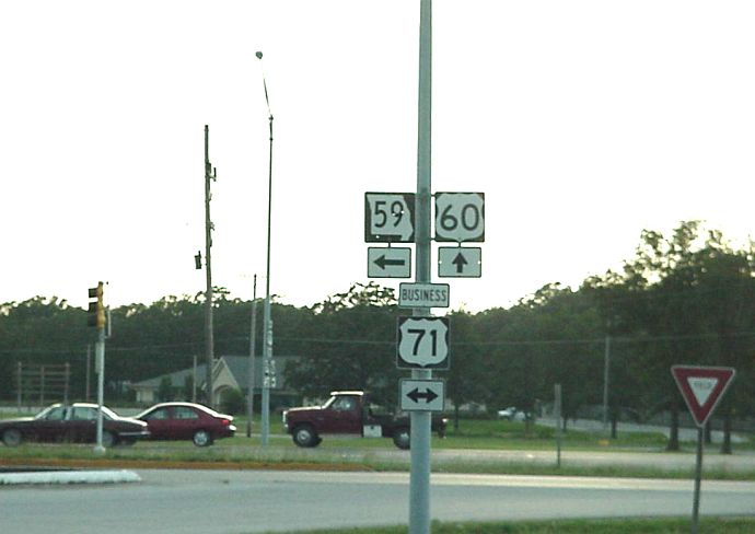 Missouri 59, US 60, and Business US 71 in Neosho