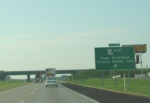 To Illinois Route 146 from Interstate 55 in Cape Girardeau, Mo. (southbound)
