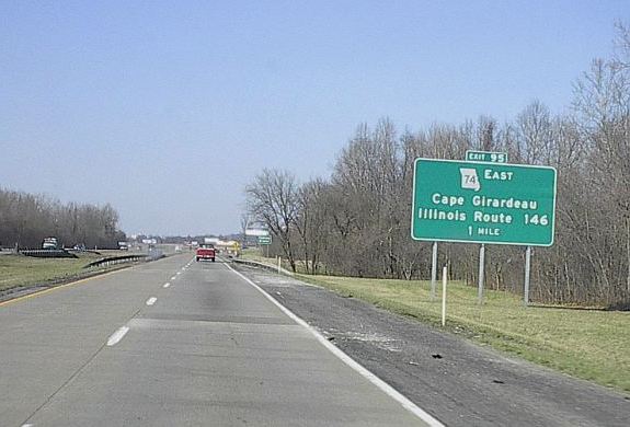 To Illinois Route 146 from Interstate 55 in Cape Girardeau, Mo. (northbound)