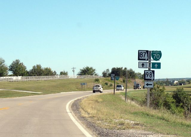 Missouri 98 at Missouri 87/Business Loop 70 east of Boonville