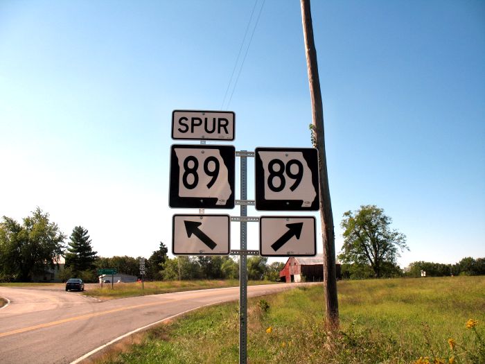 Spur 89 splits from Missouri 89 in Osage County north of US 50