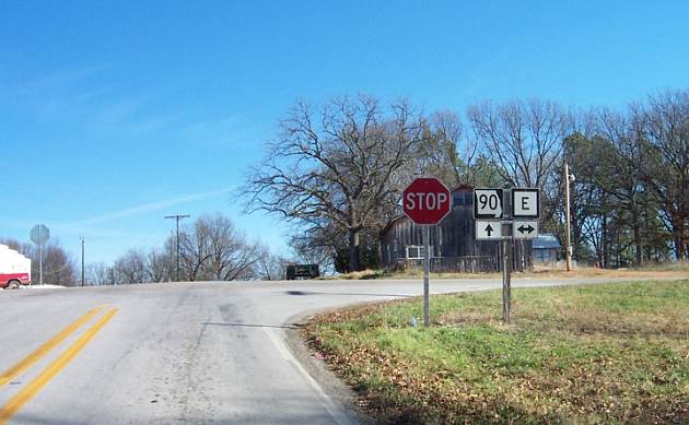 Missouri 90 at Route E in McDonald County