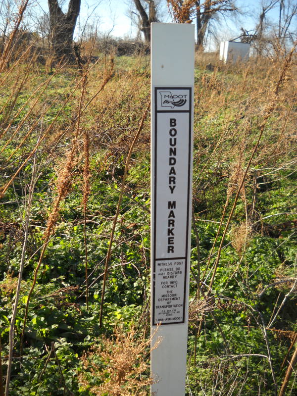 Missouri Department of Transportation boundary marker in Joplin, Mo.