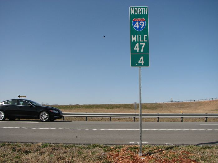 0.2-mile marker for Interstate 49 near Carthage