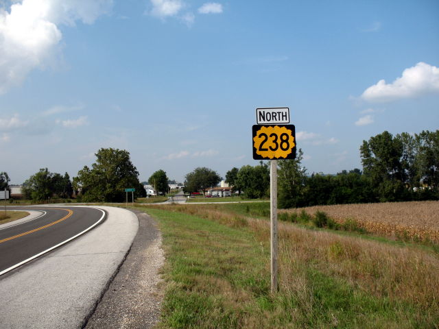 Northbound Kansas 238, the access road to the St. Joseph, Mo. airport