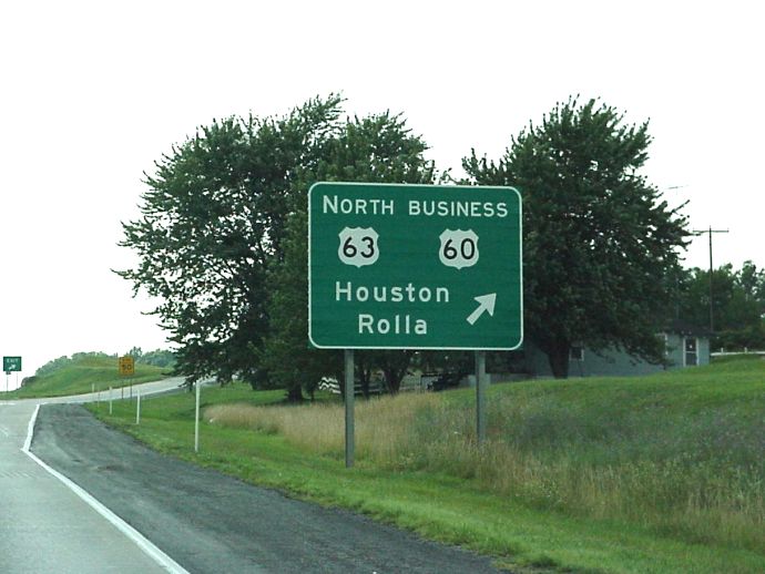 US 63 and Business US 60 exit from US 60 at Cabool, Mo.