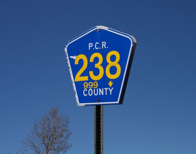 Perry County, Mo. route marker with address indicators