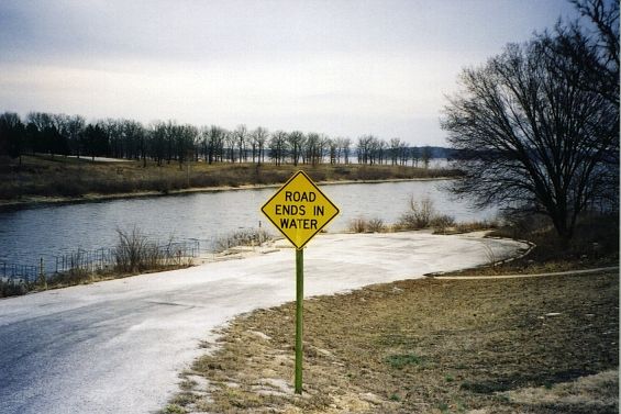 Watery end of the road, Pomme de Terre Lake, Mo.