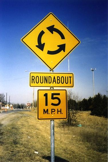 Roundabout on old highway 63 in Columbia, Mo.