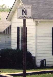 Historic Route N marker in De Soto, Mo.