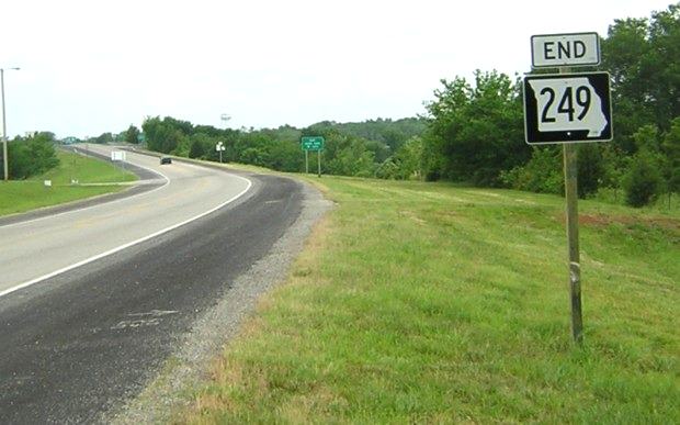 Subsequent north endpoint of Missouri 249 at Carterville