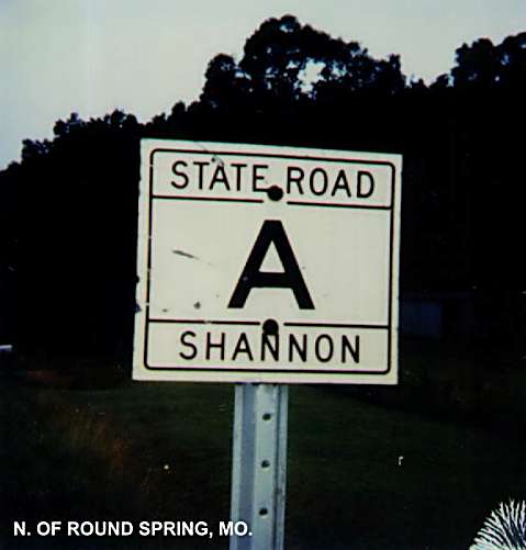 Historic Route A marker in Shannon County, Mo.