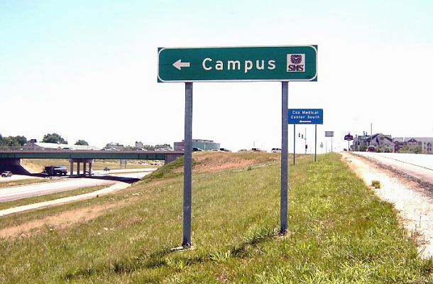 Sign for state university in Springfield, Mo.