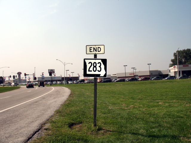 End of Missouri 283 in North Kansas City