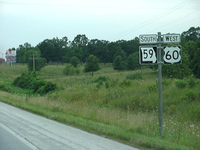 Missouri 59 and US 60 in Newton County, Mo.