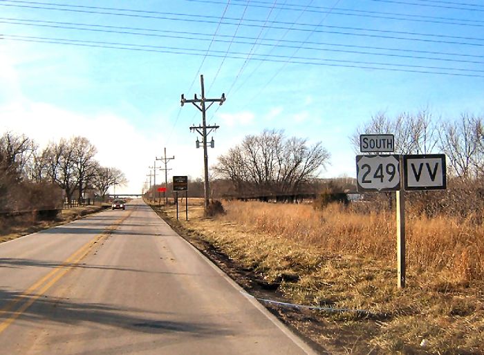 US 249 for Missouri 249 (goof) along with Route VV near Joplin