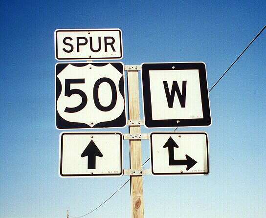 Spur US 50 splits from Route W in Smithton, Mo.
