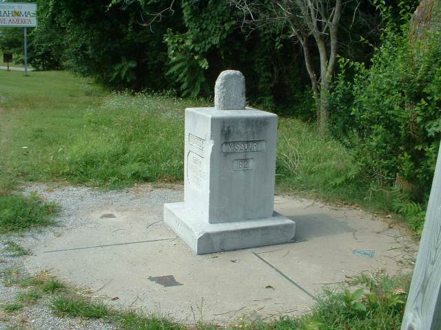 Three-state corner monument: Arkansas, Missouri plus Oklahoma
          at Southwest City, Mo.