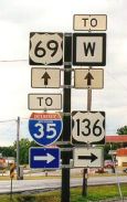 US 69/Route W/Interstate 35/US 136