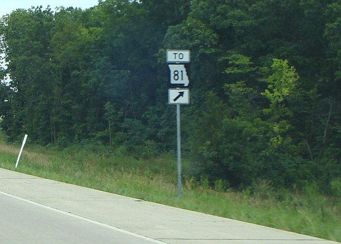 Trailblazer to Missouri 81 at the Missouri 16 exit from US 24/61