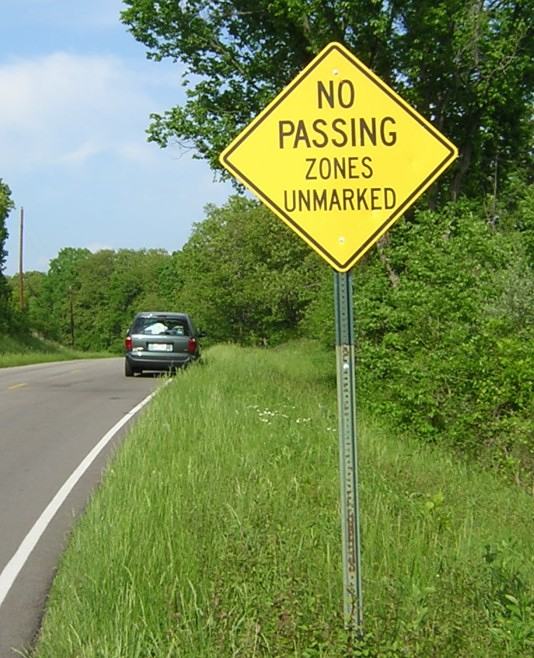 Unmarked no-passing zones not well stated in Franklin County, Mo.