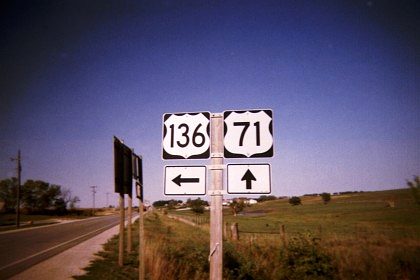 US 136 and US 71 junction in Nodaway County, Mo.