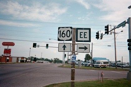 US 160 three-digit marker in Springfield, Mo.