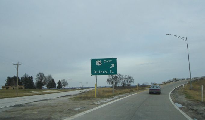 US 24 from US 61 in Marion County, Mo. west of Quincy, Ill.