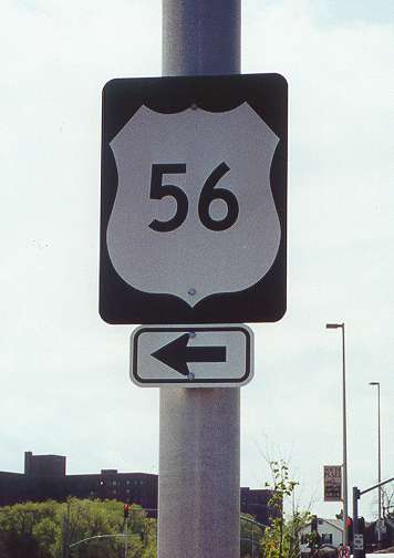US 56 on tiny signs in Kansas City, Missouri