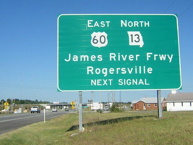 US 60 and Missouri 13 (actually, Missouri 413) at the James River Freeway in Springfield (2004)